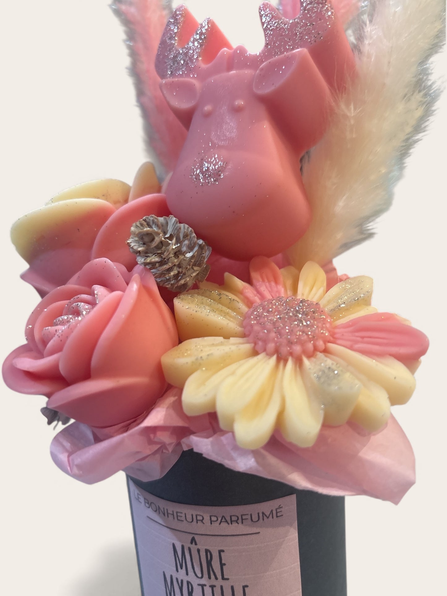 bouquet floral rose poudré