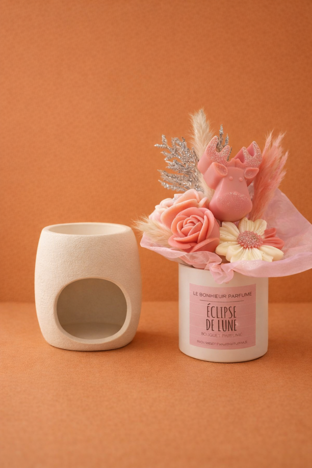 Bouquet parfumé décoratif et brûle-parfum – utilisation en décoration et en fondant parfumé